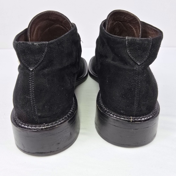 Goffredo Fantini Womens - EU 38 / US 7.5 Black Suede Ankle Boots Silver Buckle - Picture 8 of 13